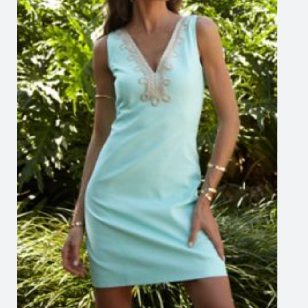 Elegant Sleeveless Aqua Dress